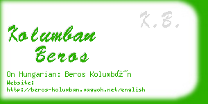 kolumban beros business card